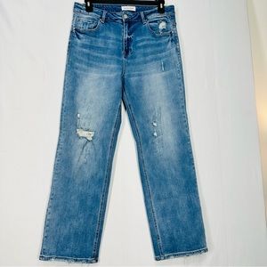 Risen Distressed Mid Rise Women's Jeans Size 1X - 14/16